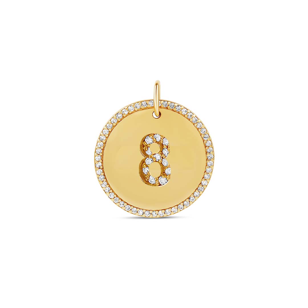 Diamond Disc Number Charm