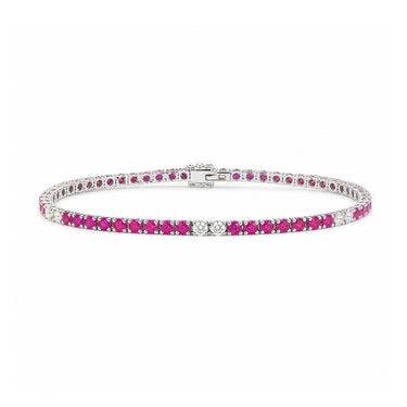 Ruby's and Diamonds Tennis Bracelet (18k 3.50ct Natural)