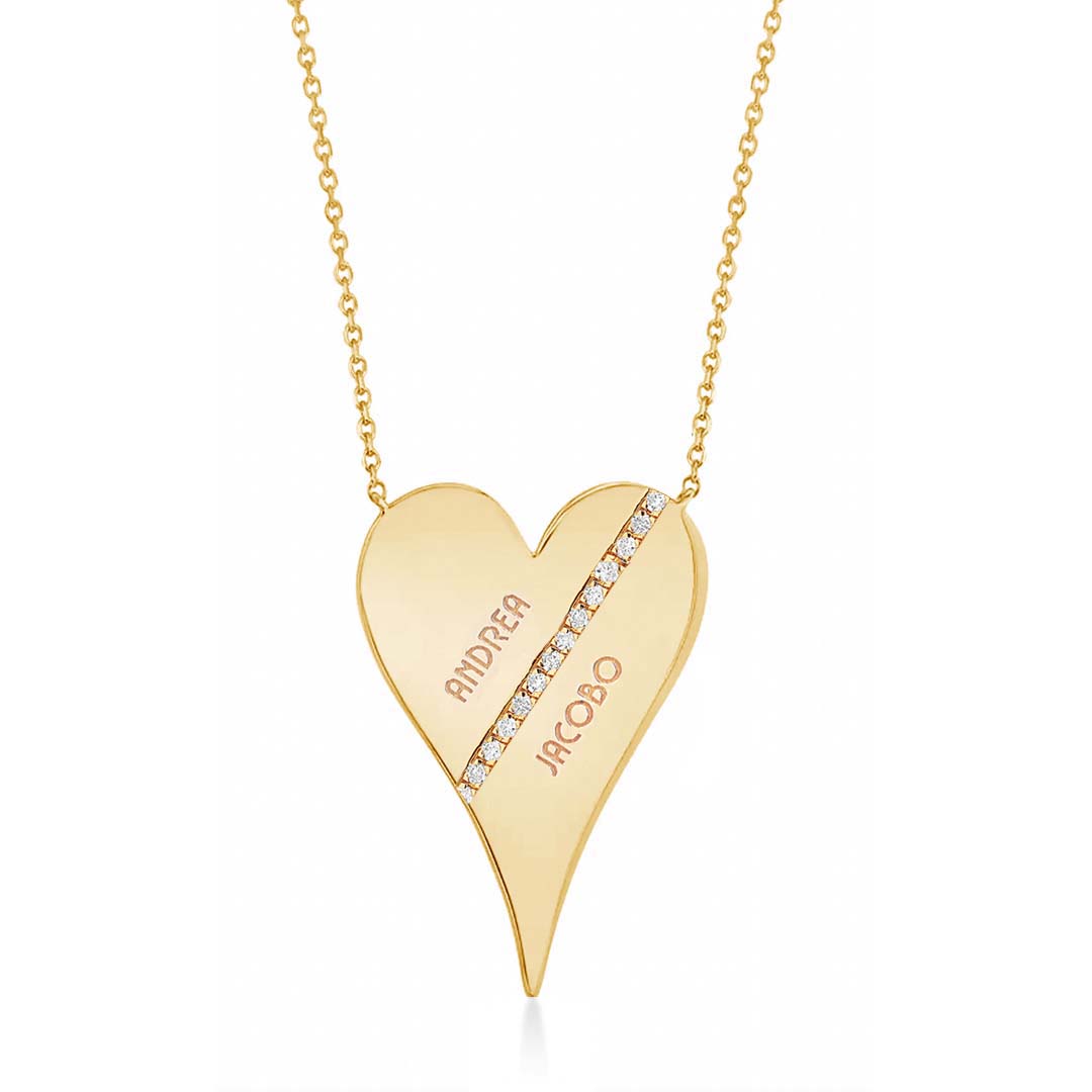 Statement Personalized Jumbo Solid Heart Necklace