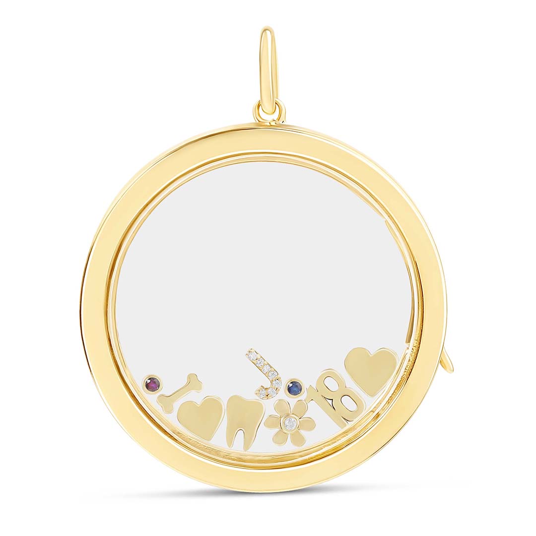 Clear locket with charms best sale inside
