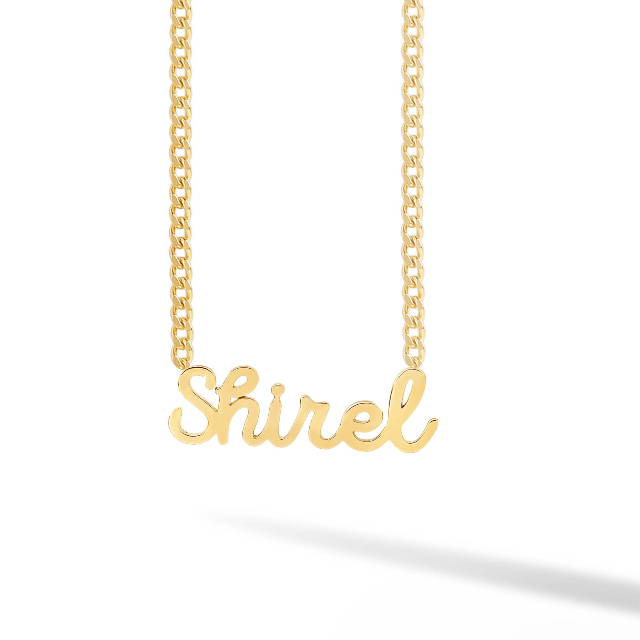 Custom Solid Name on Curb Cuban Link Necklace
