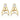 Mixed Shape Fluted Split Huggie Earrings