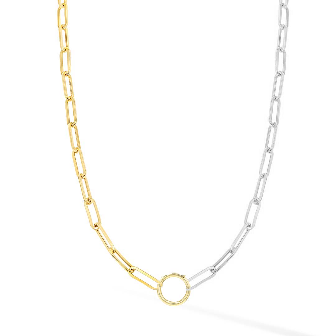 Two-Tone Paperclip Necklace + Enhancer clasp