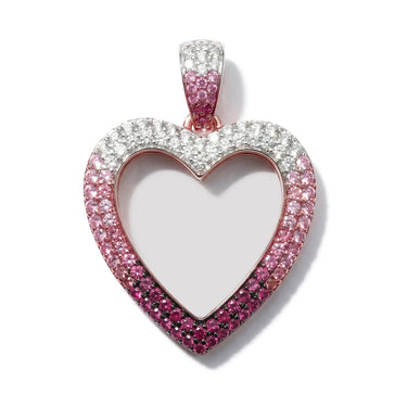 Gemstone Ombre Lab Diamond Round Glass Charm Locket