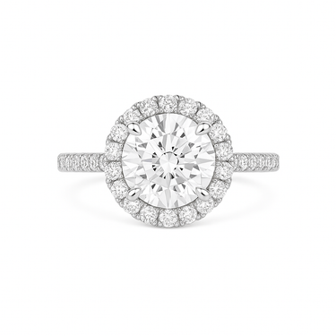 3ct Round Cut Halo Lab Diamond on Diamond Band Ring - IGI Certified