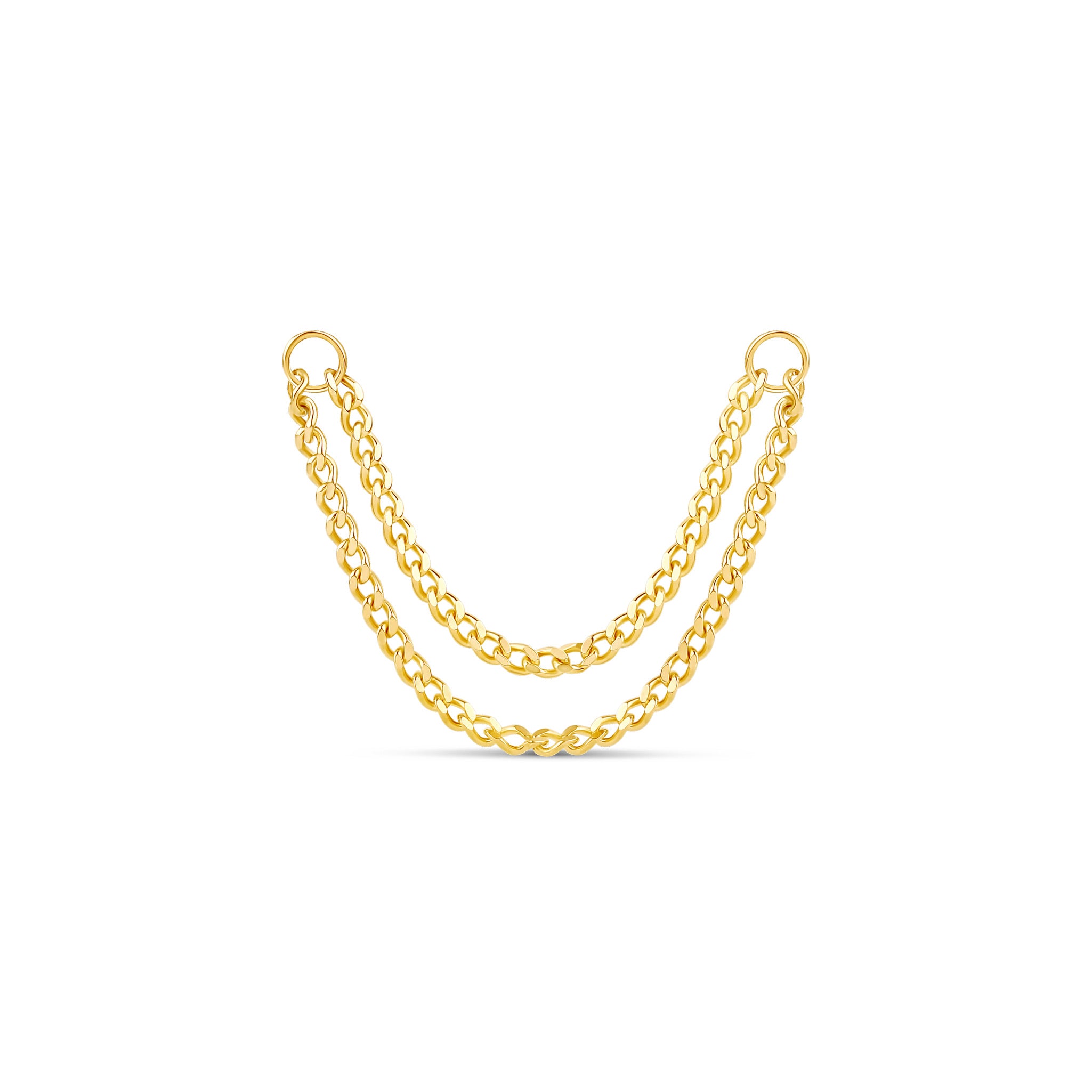 Cuban Chain Stud Earring Charm