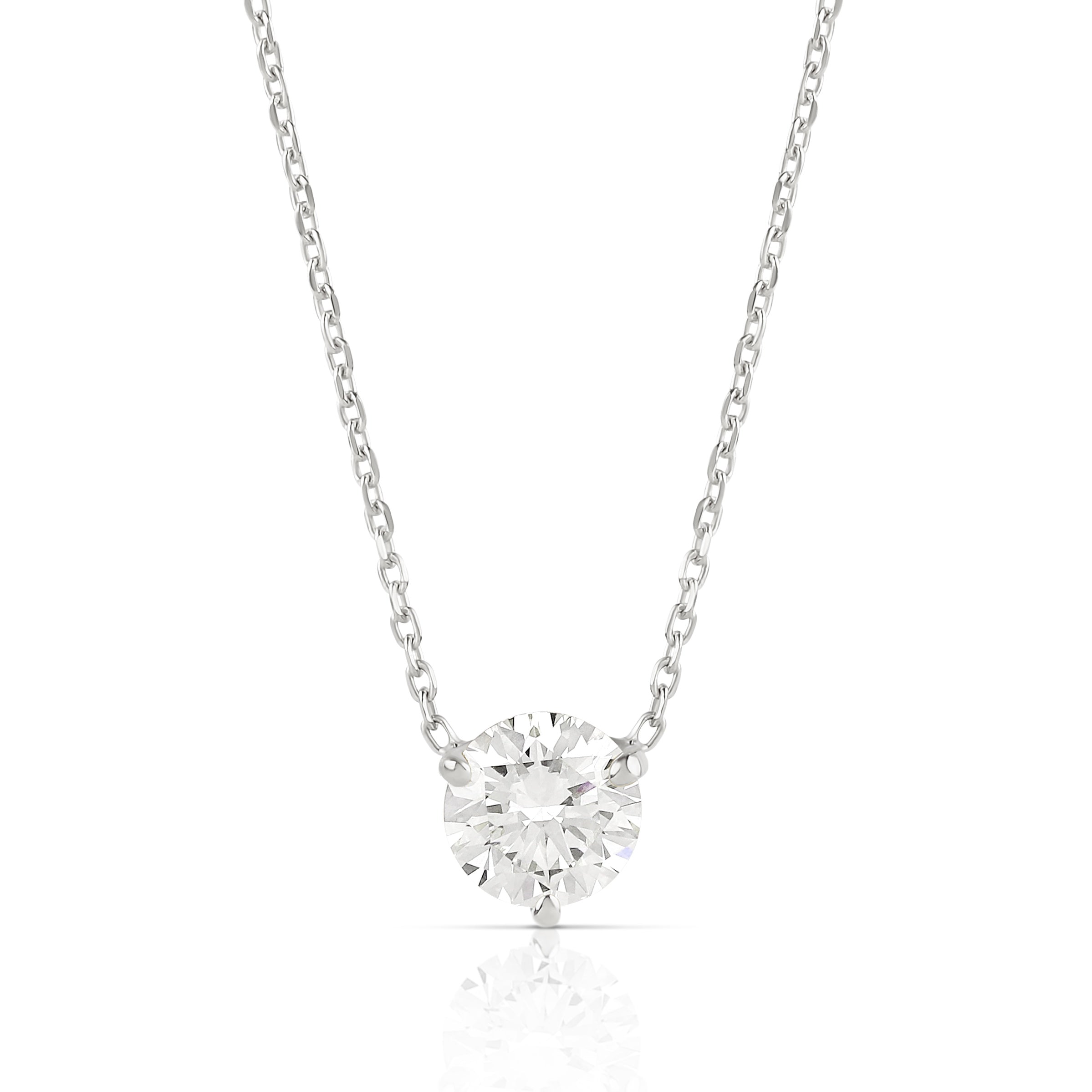 1ct Lab Diamond Solitaire Necklace