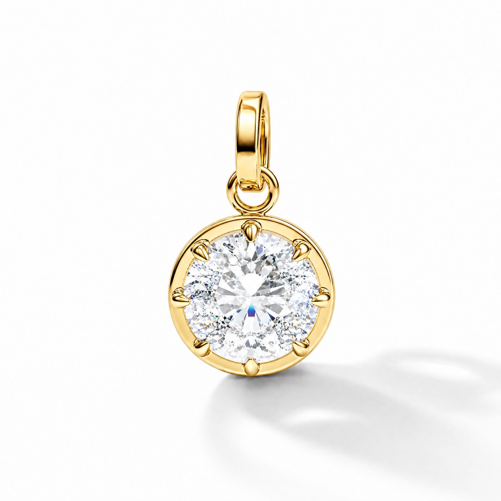 1ct Round Diamond Charm / Yellow Gold