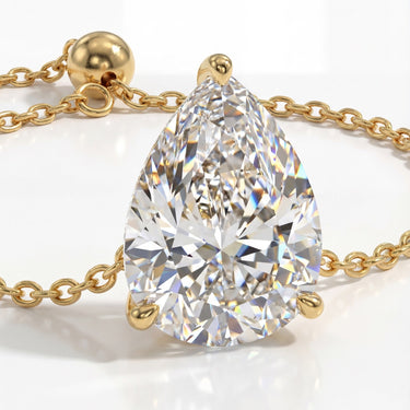 1ct Lab Diamond Statement Solitaire Diamond Chain Ring