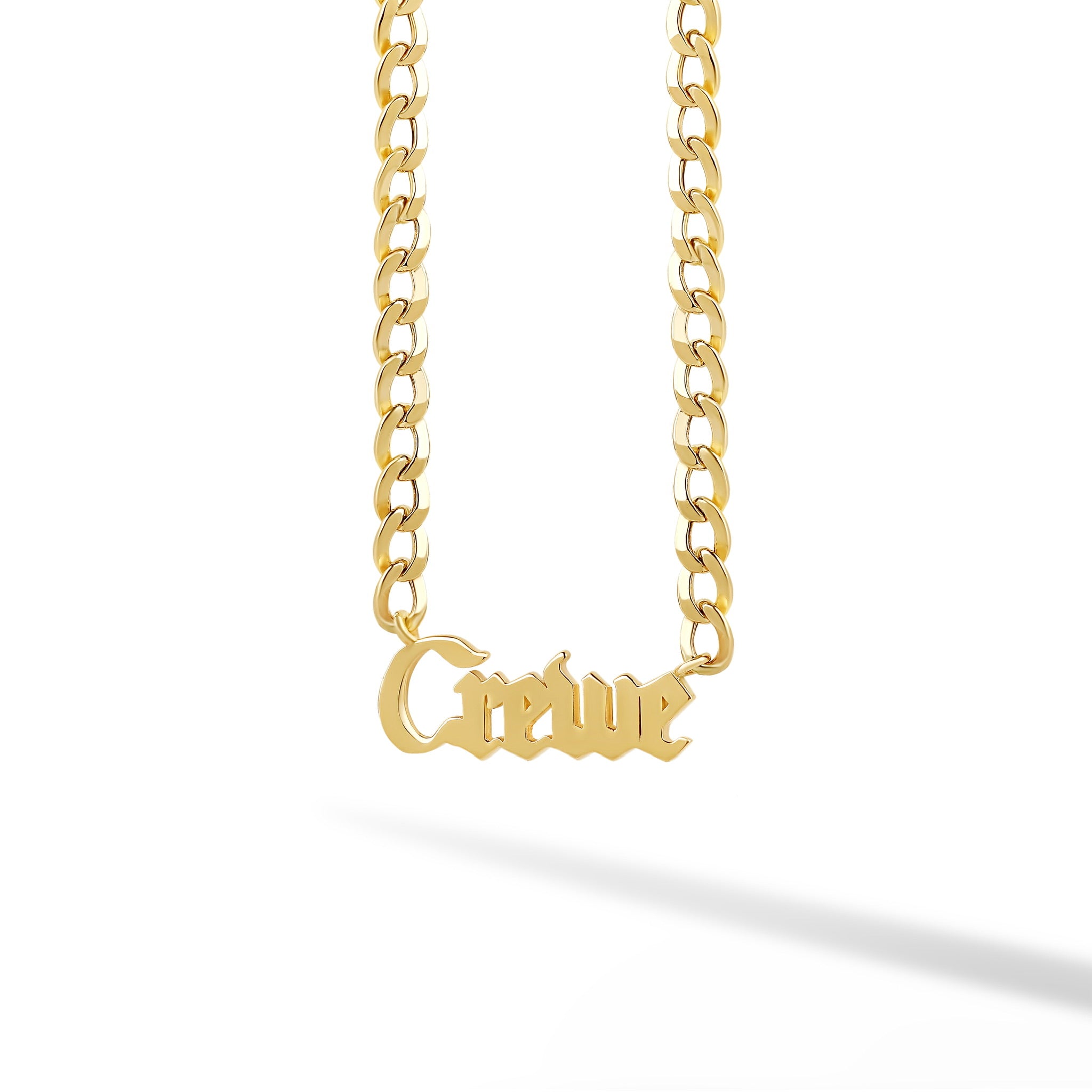 Gothic Solid Name Cuban Link Necklace