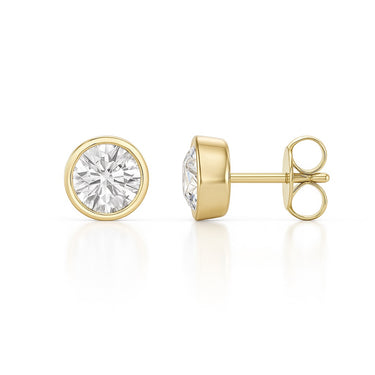 Bezel Set 2ctw Lab Diamond Studs (PAIR) - IGI Certified