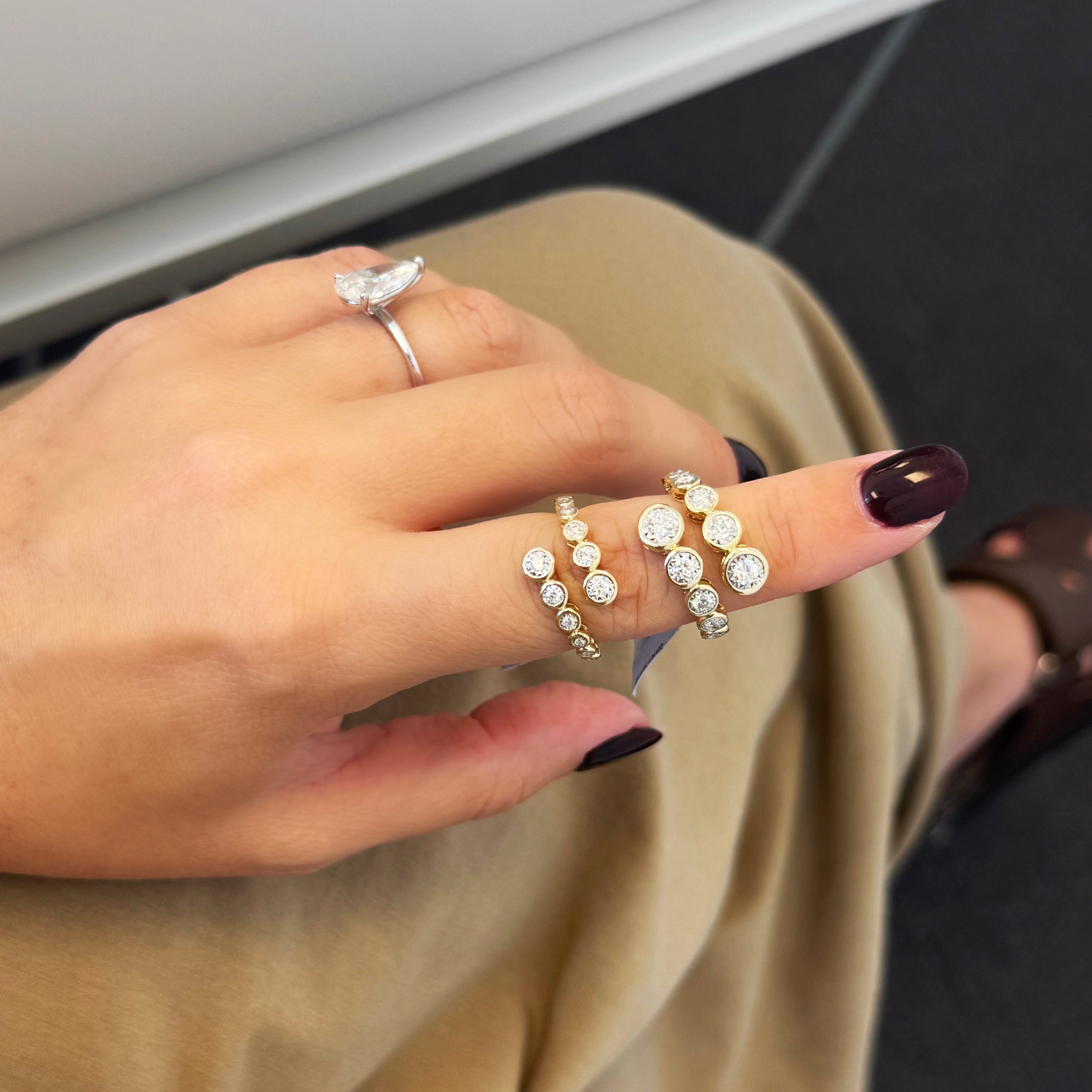 Small Diamond Wrap Bezel Ring