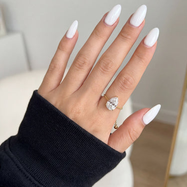 1ct Lab Diamond Statement Solitaire Diamond Chain Ring