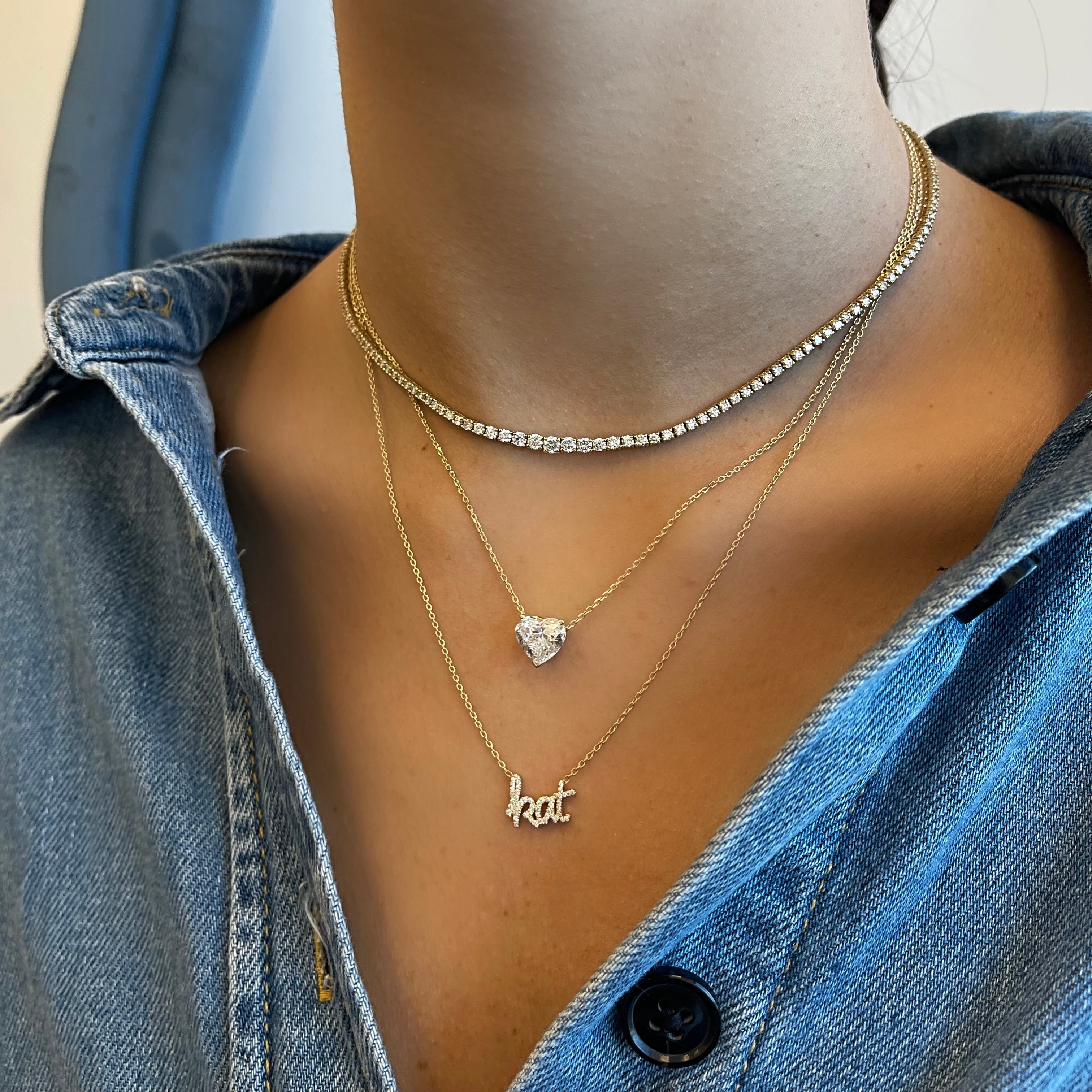 2ct Lab Diamond Heart Cut Solitaire Necklace