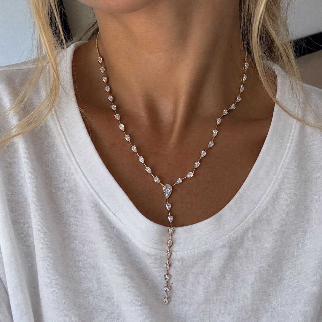 Pear Diamond Lariat