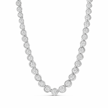 10ct Lab Diamond Bezel Set Tennis Necklace - WG
