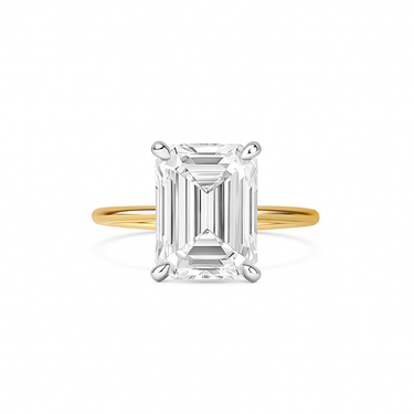 4.56ct Emerald Cut Lab Diamond with Hidden Halo on Solid Band Ring - IGI Certified