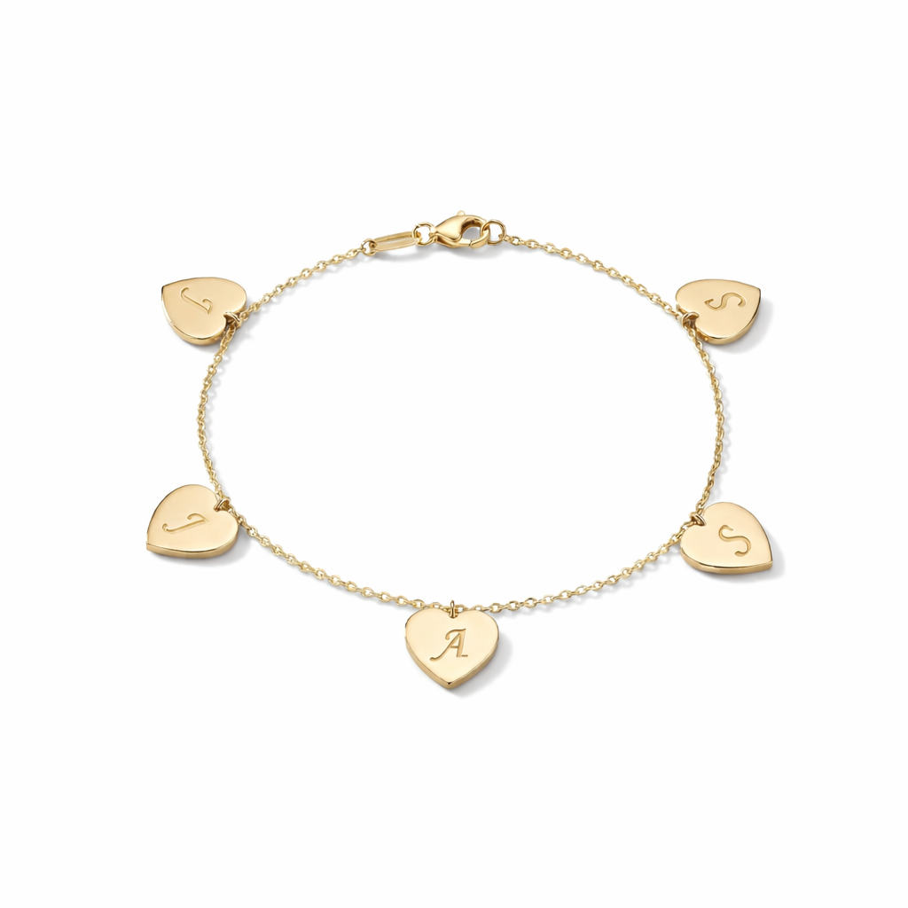 Custom Dangling Heart Bracelet