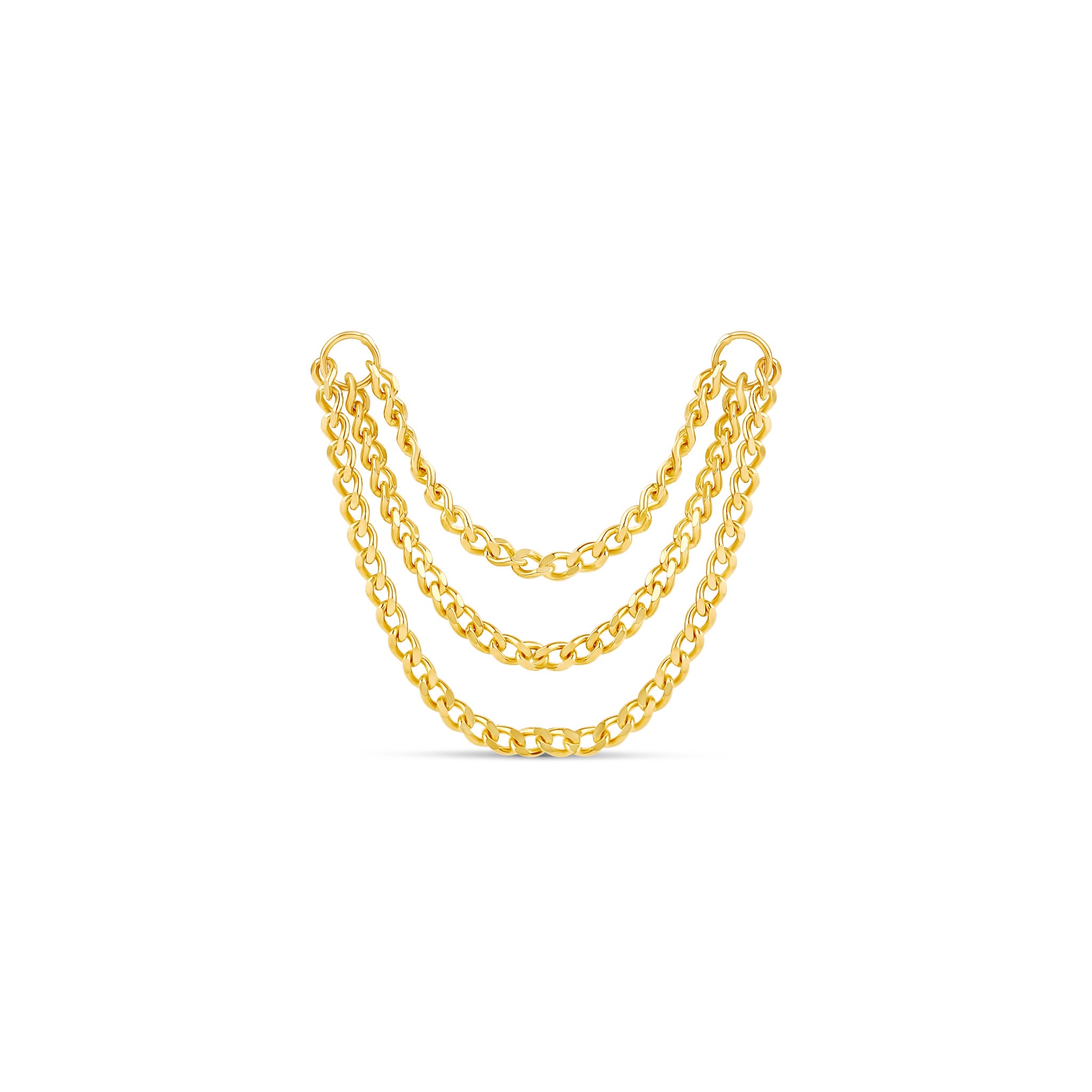 Cuban Chain Stud Earring Charm