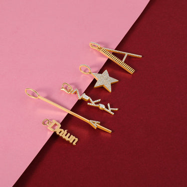 Gold Solid Name Charm