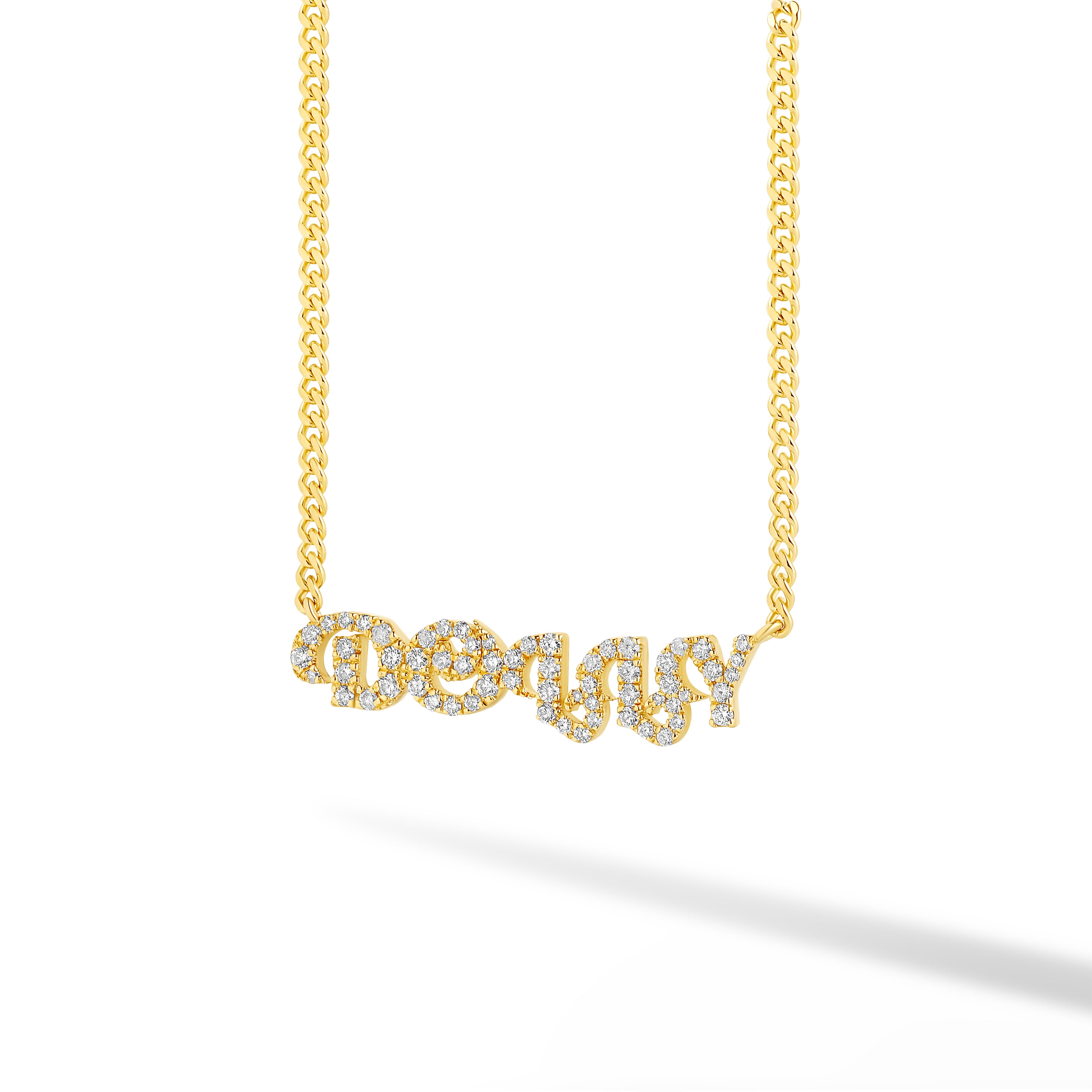 Diamond Name Necklace on 1.5mm Cuban Chain