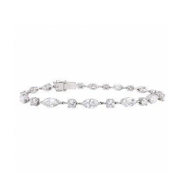 5.18ct Marquise+Round Tennis Bracelet - Lab Diamonds