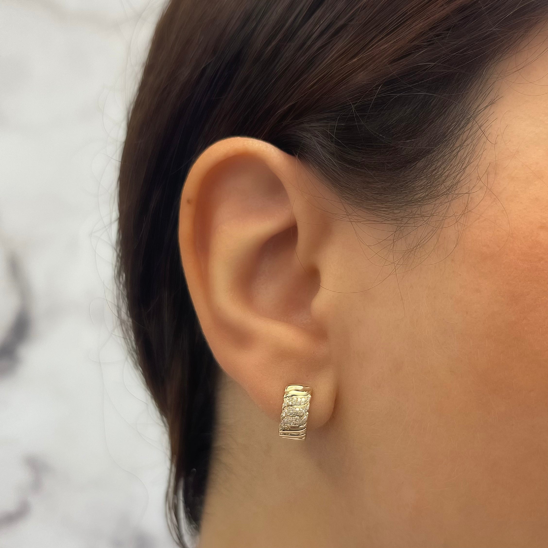 - Croissant Diamond Bold Earrings  -
