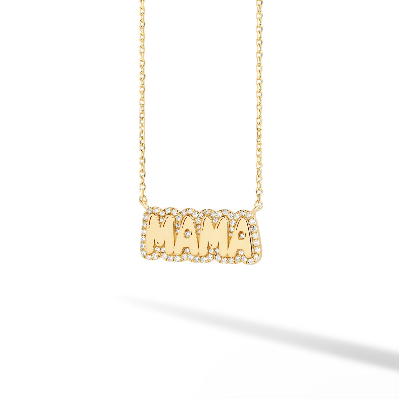 Diamond Outline Bubble Name Necklace