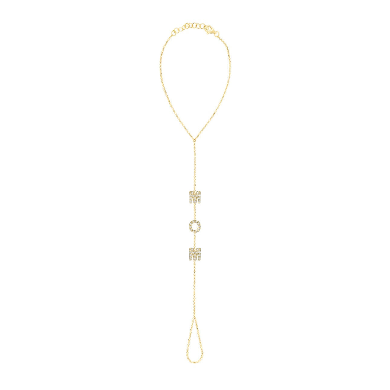 Diamond Initials Hand Chain Bracelet