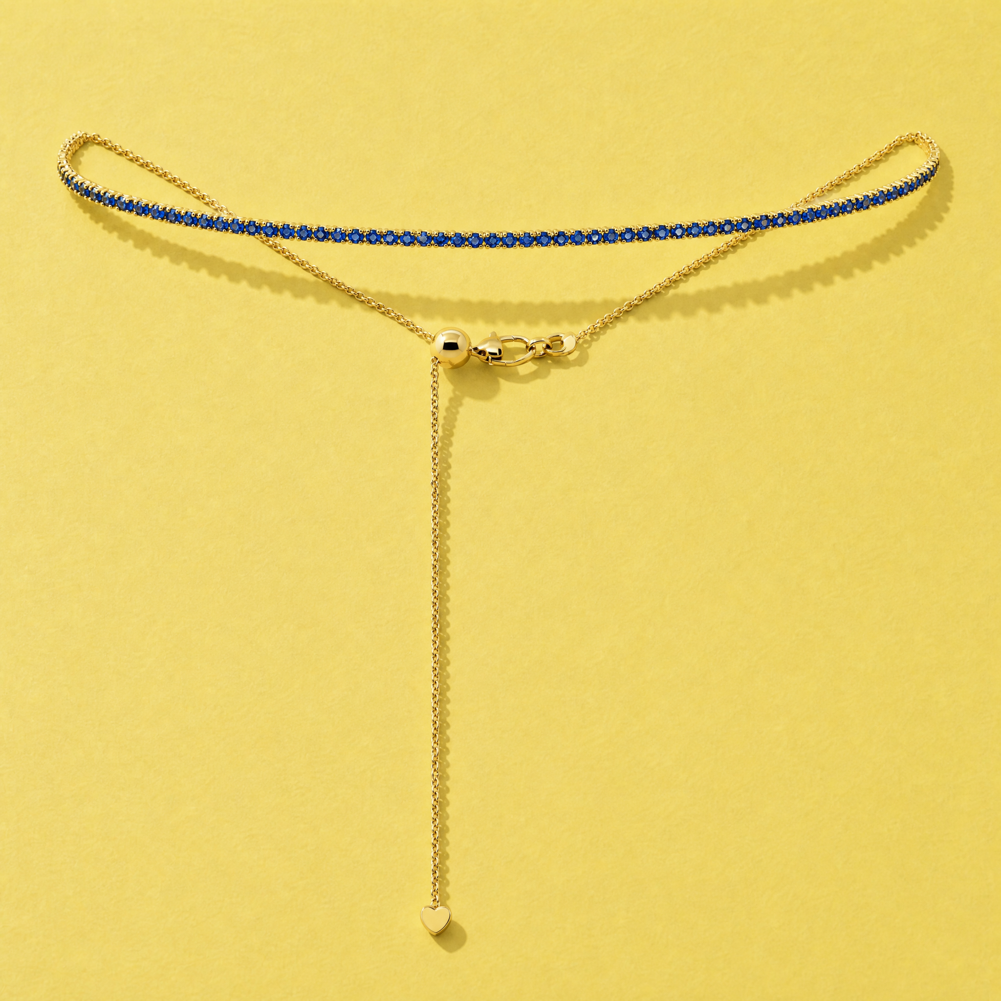 2ct Natural Blue Sapphire Adjustable Bolo Choker