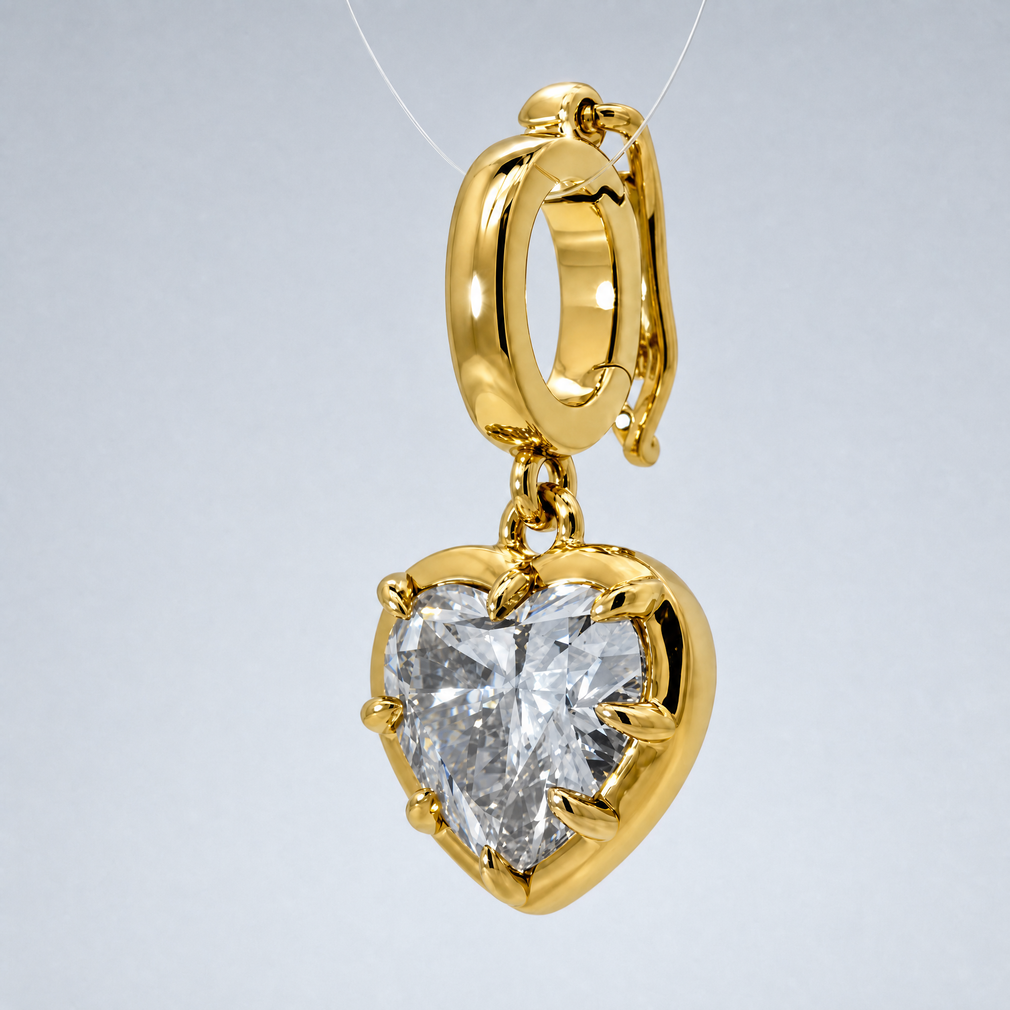 1ct Heart Diamond Charm / Yellow Gold