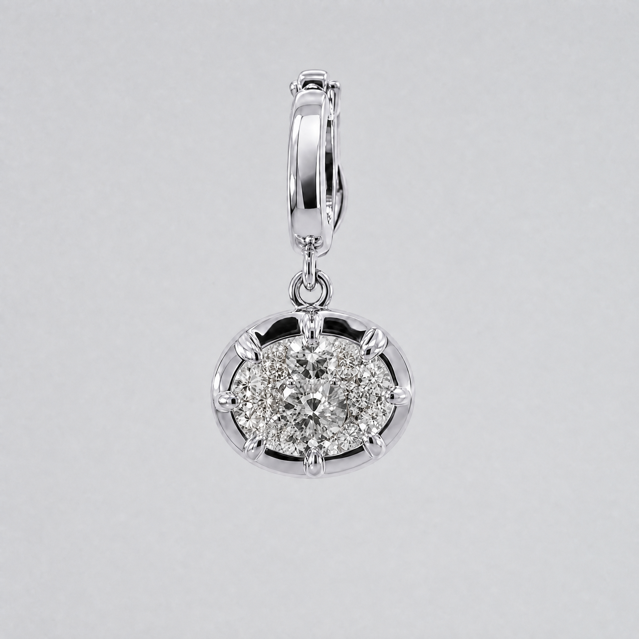 1.2ct Oval Diamond Charm / White Gold