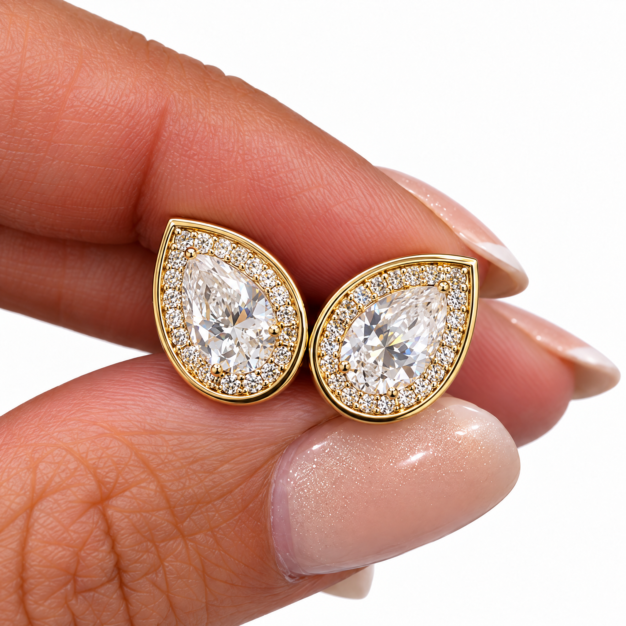 Icon Diamond Pear Studs