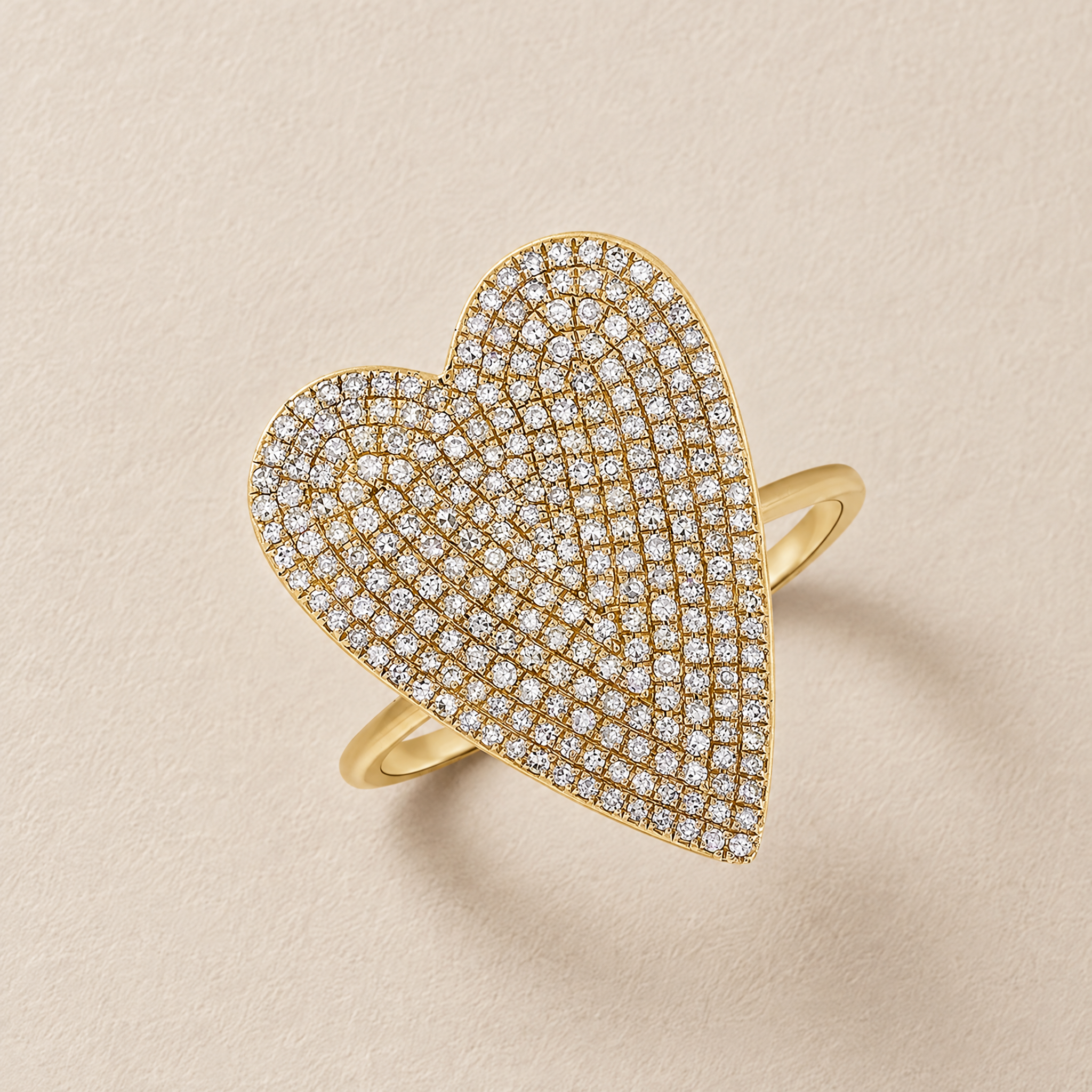 Jumbo Pave Heart Ring
