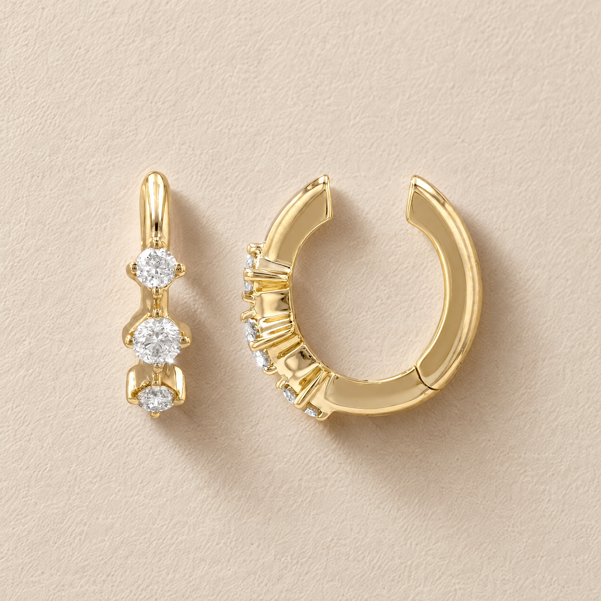 Solid Triple Diamond Ear Cuff (Single)