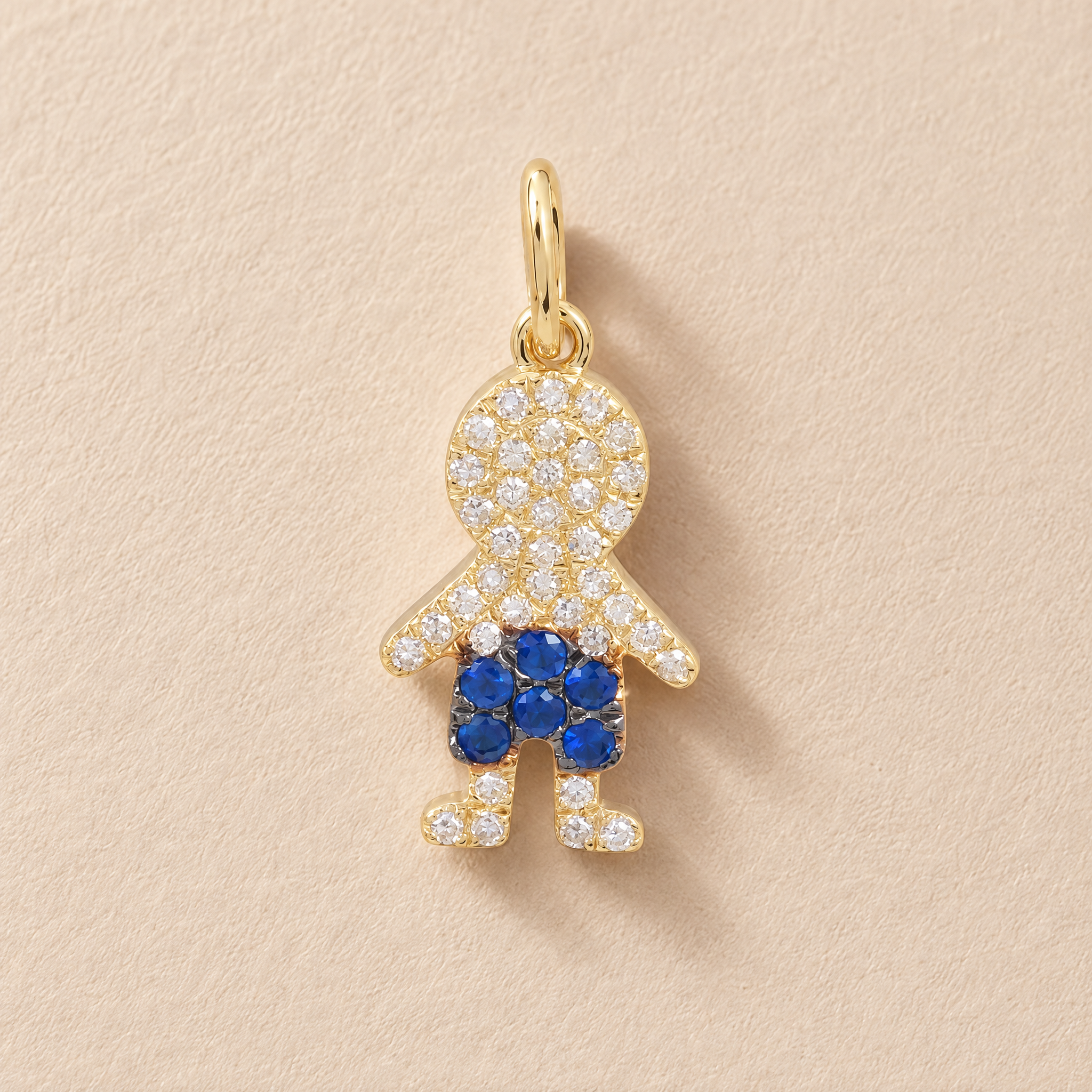Diamond & Sapphire Boy Loose Charm
