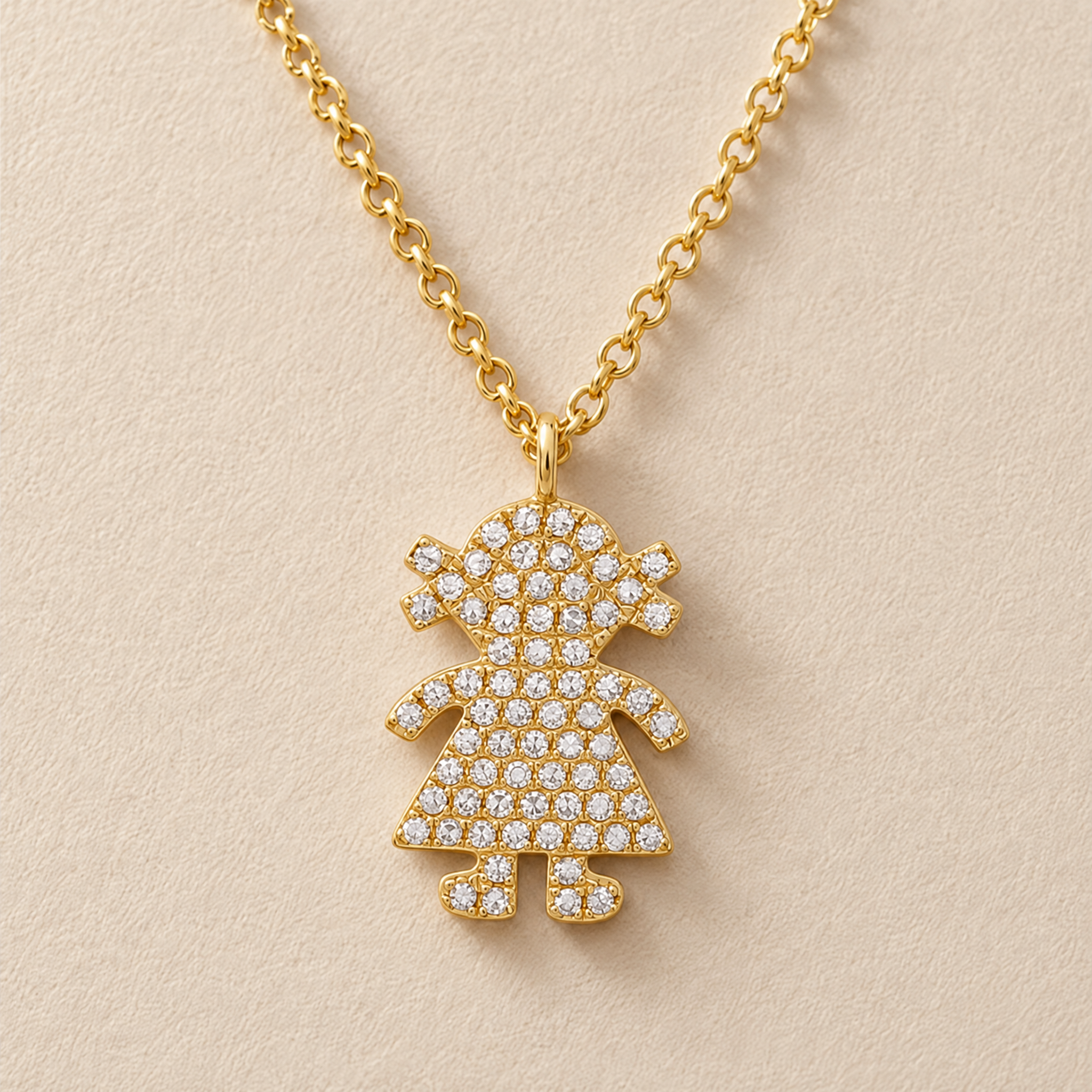 Diamond Girl Charm Necklace