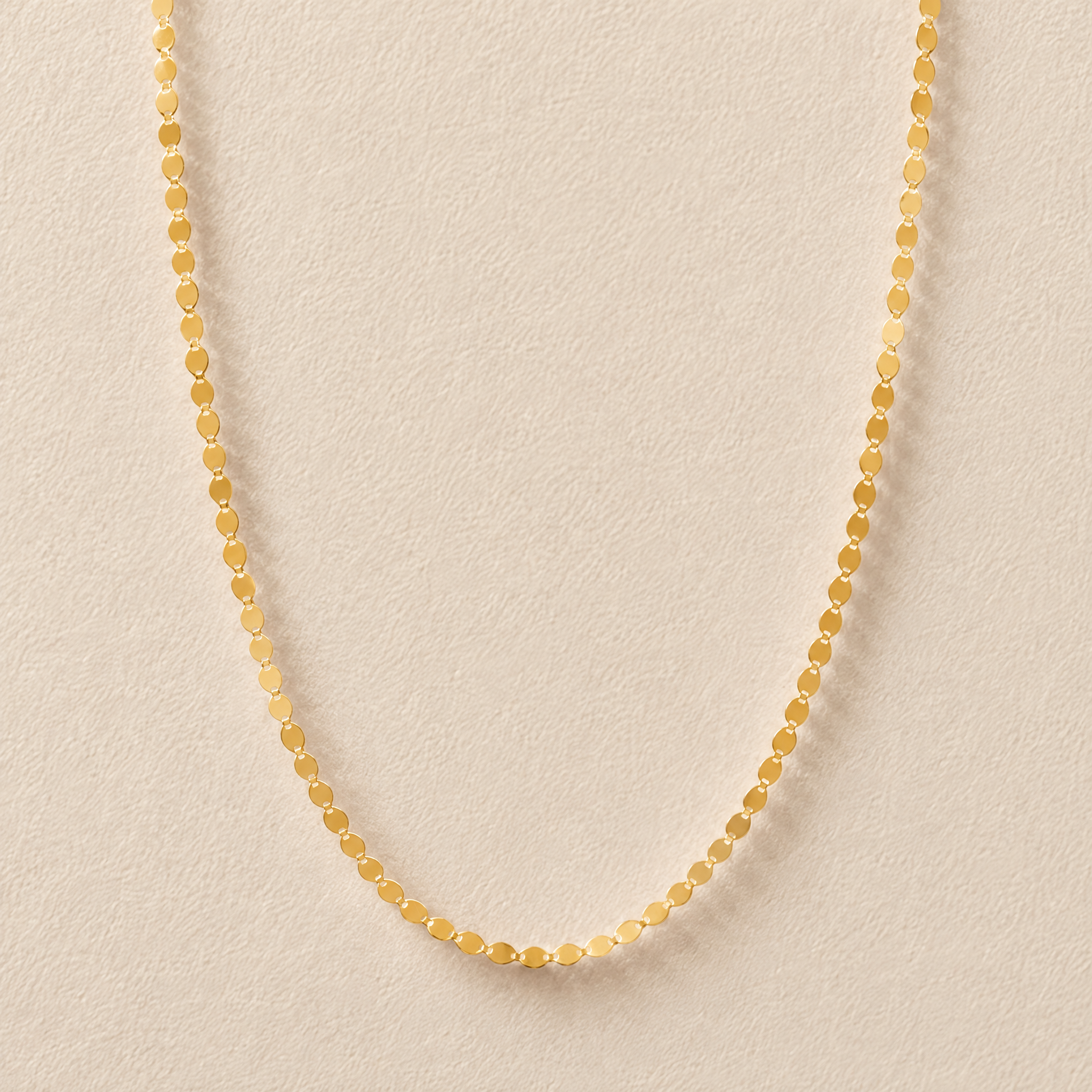 Oval Mirrored Chain Necklace