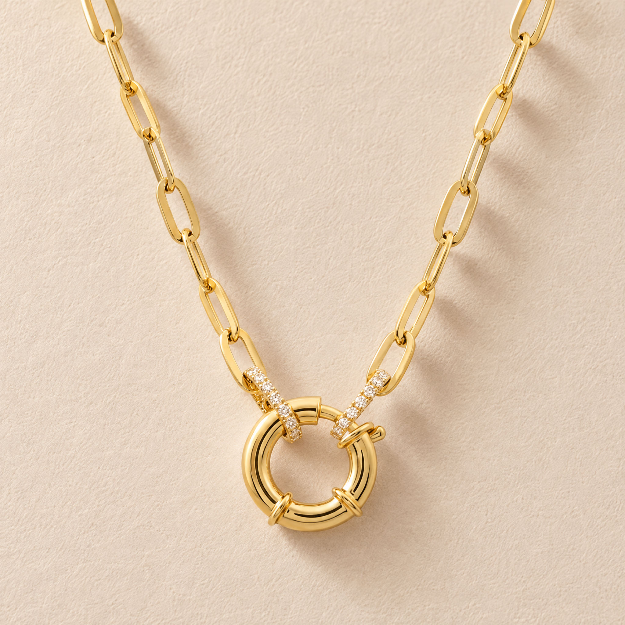 Small Spring Clasp Link Chain Necklace