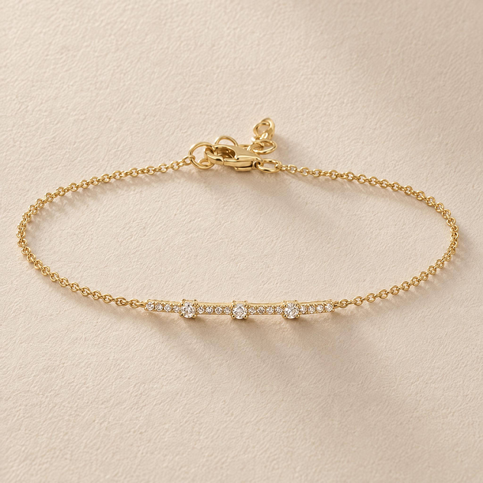 Diamond Segments Bar Bracelet