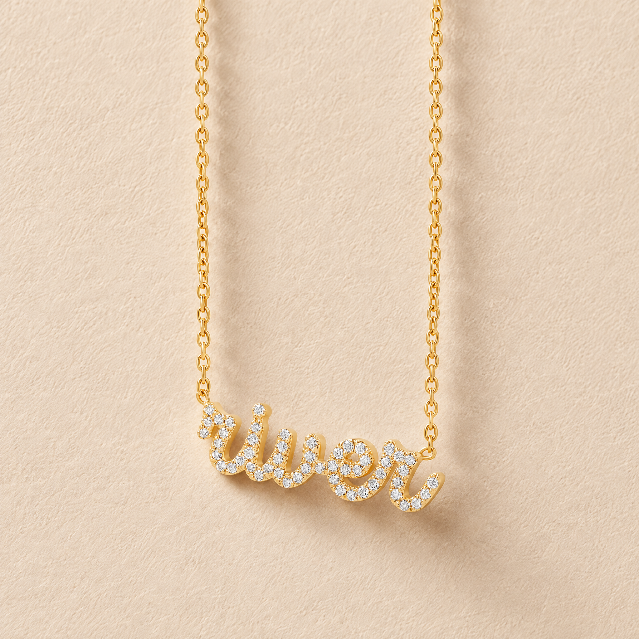 Diamond Pave Custom Name Necklace
