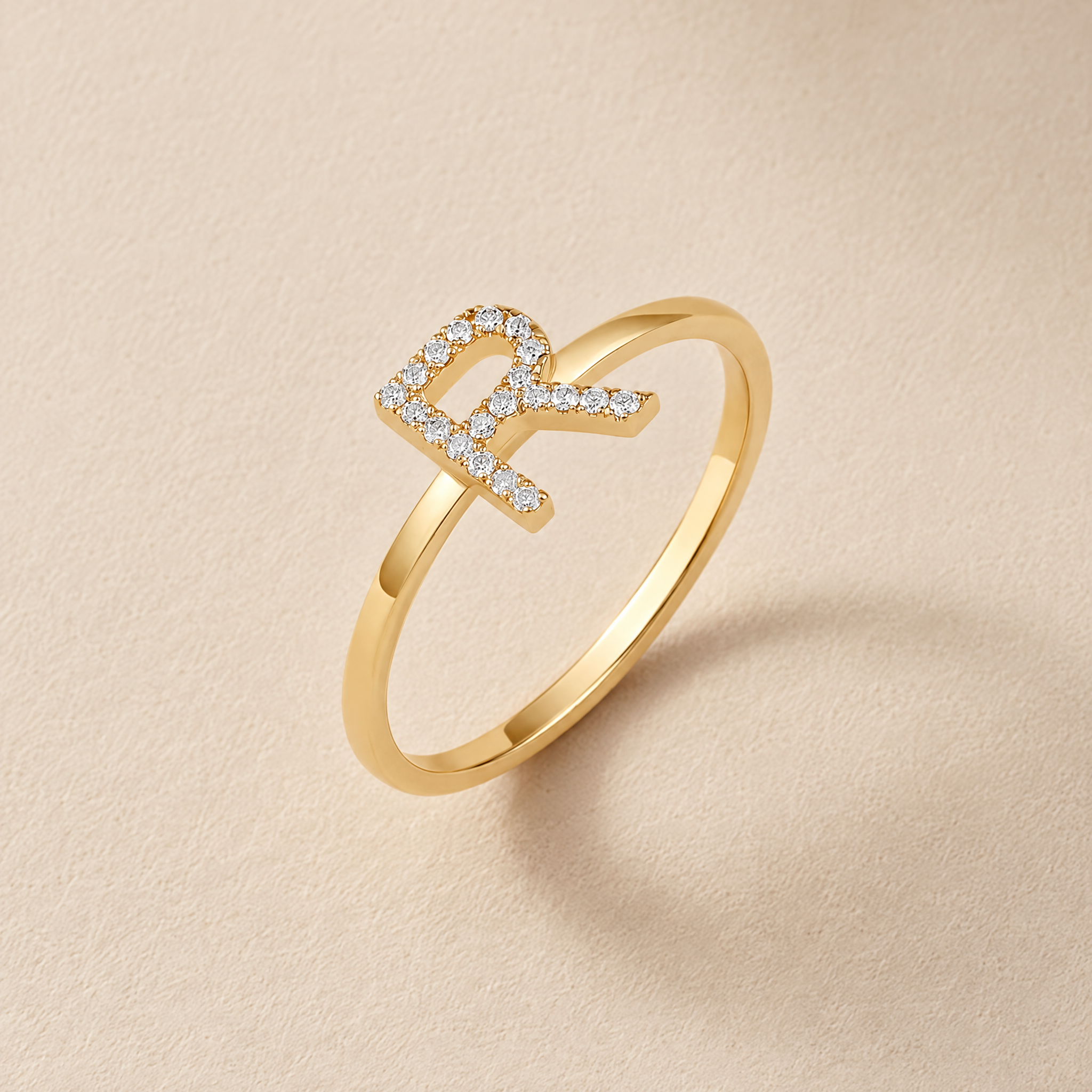 Diamond Initial Ring