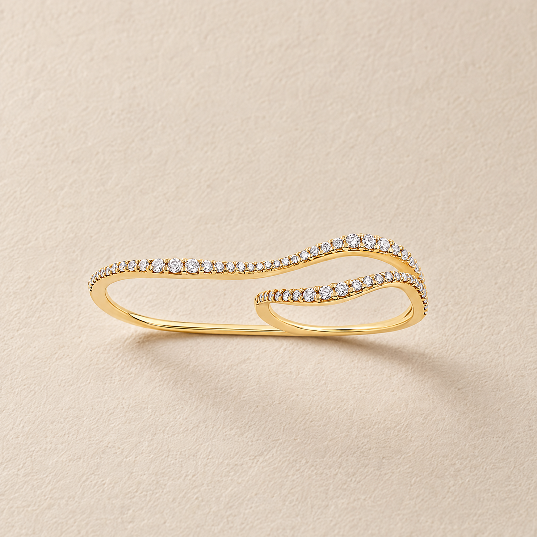 Wavy Two Finger Ring