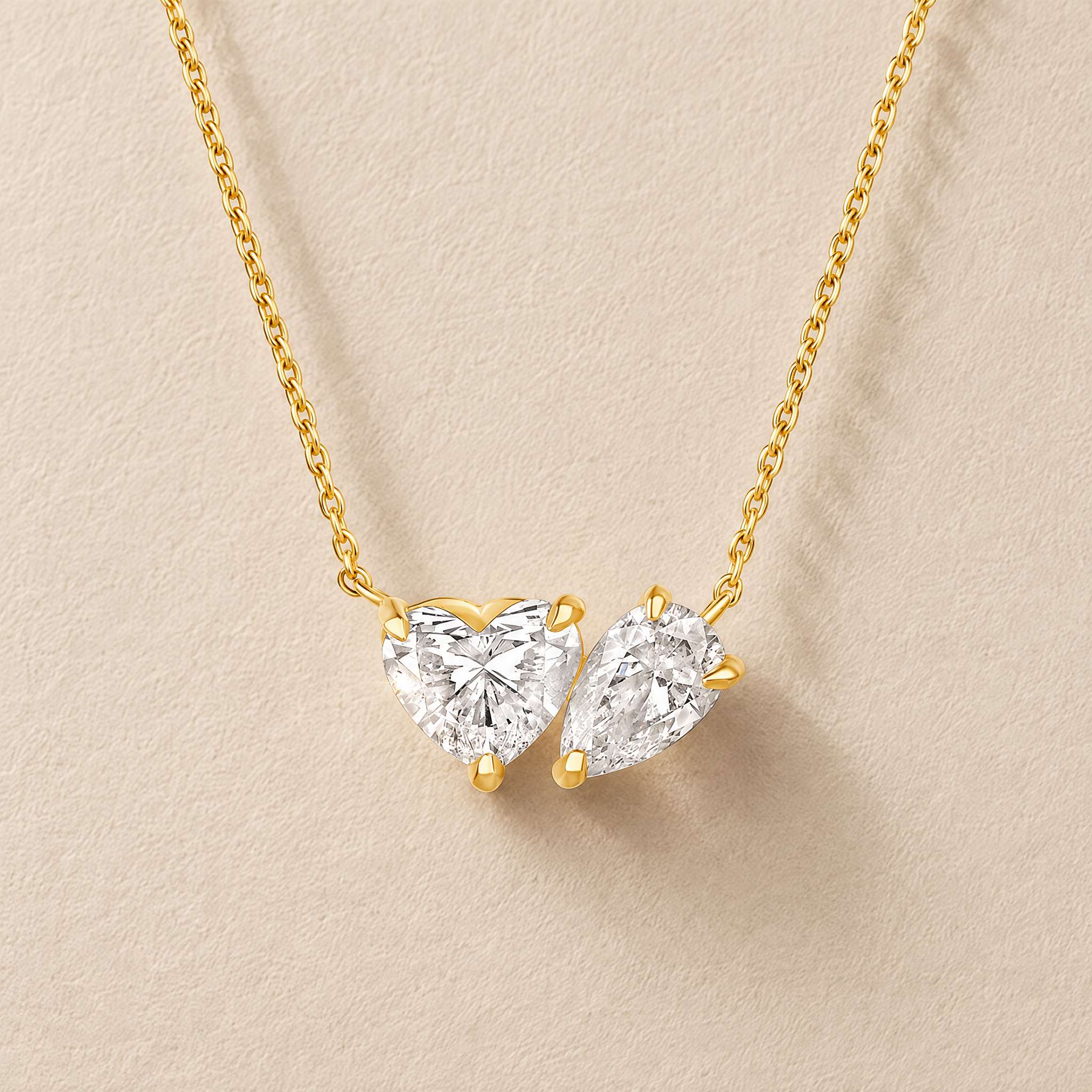 Toi-et-Moi Lab Diamond Necklace - IGI Certified