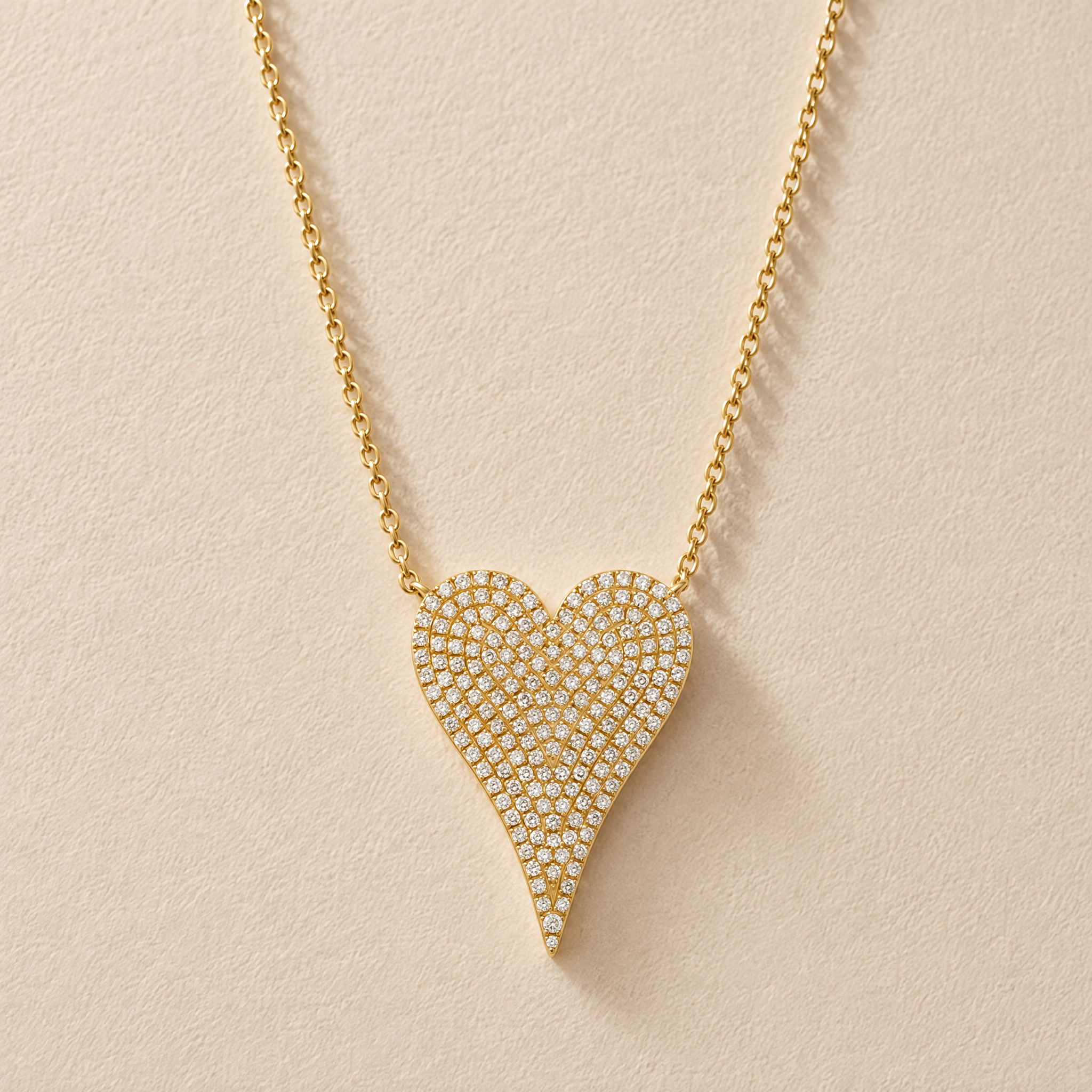 Medium Diamond Heart Necklace