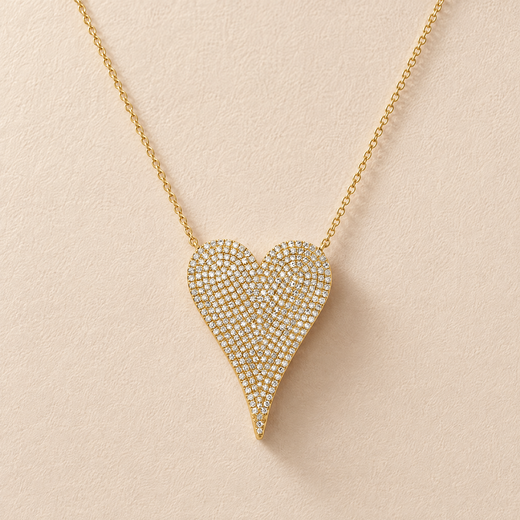 Jumbo Pave Heart Necklace