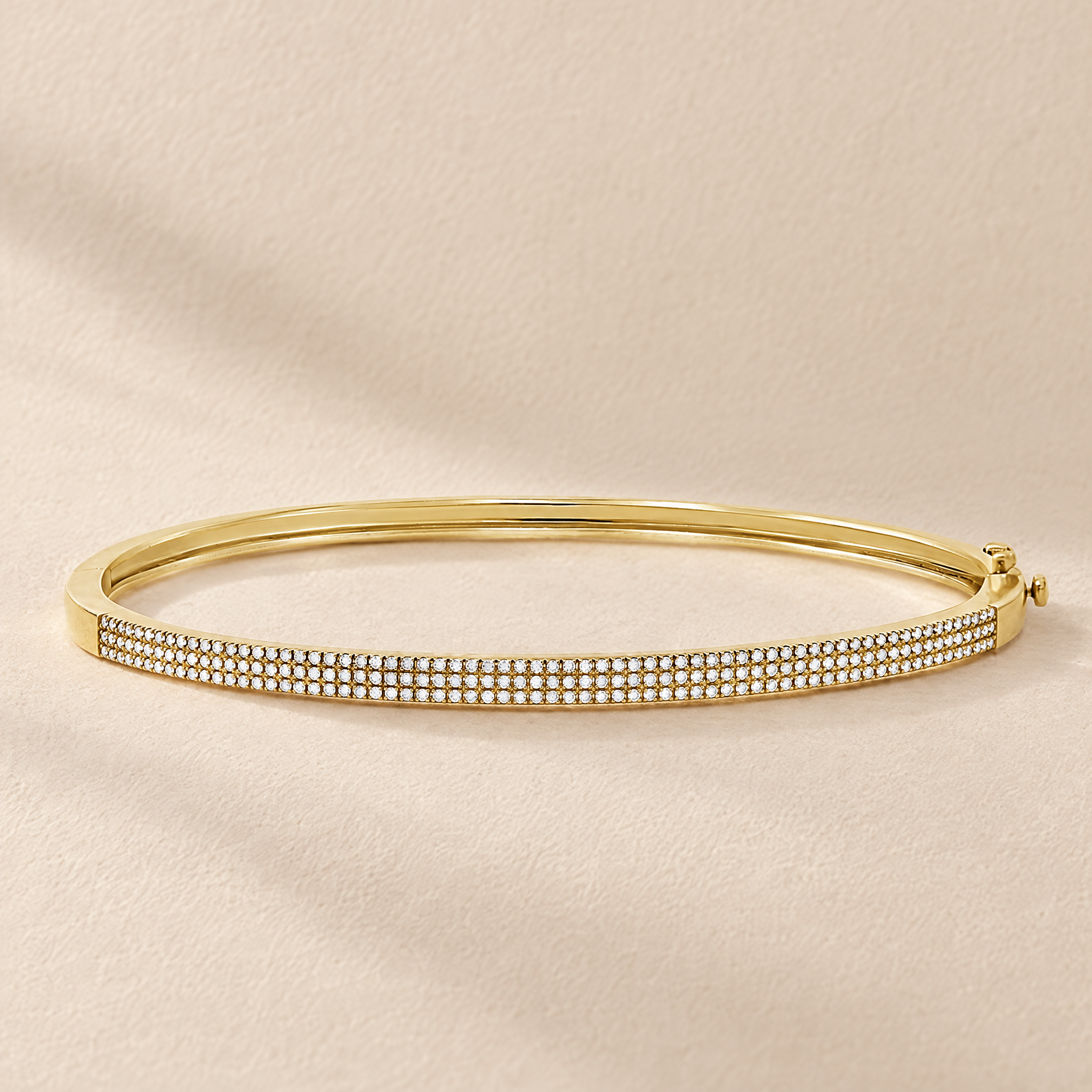 3-Row Diamond Pave Bangle