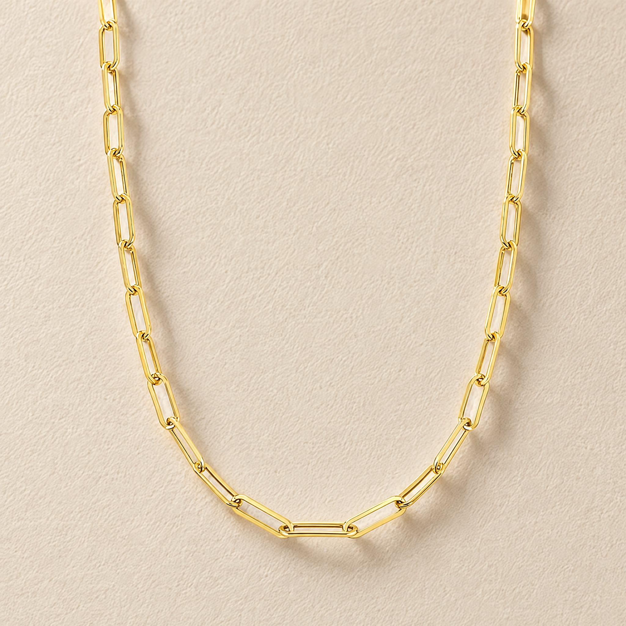 14k 4.2MM Paper Clip Necklace