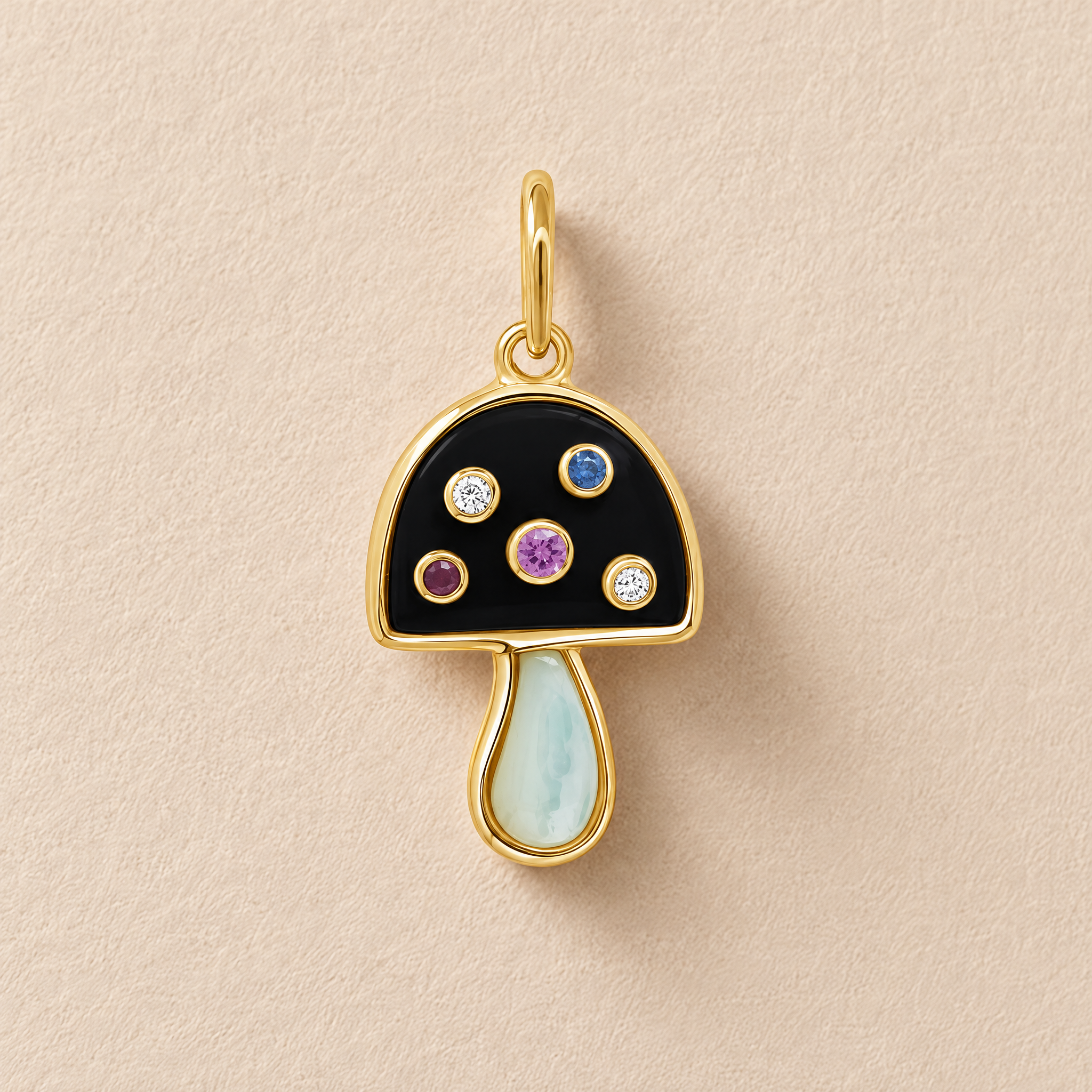 Black Mother Pearl Mini Gemstone Mushroom