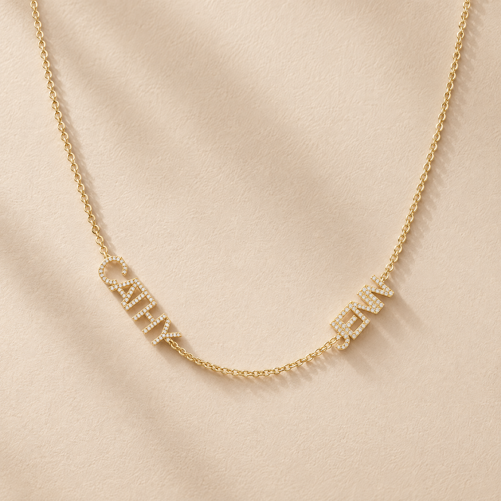 Multiple Diamond Names Necklace